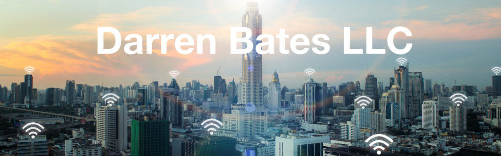 Main Title Header Urban Skyline at Dawn; Text: Darren Bates LLC